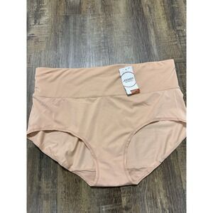 Jockey Skimmies Smoothing Briefs Nude Beige High Rise Panties XXL 9 New